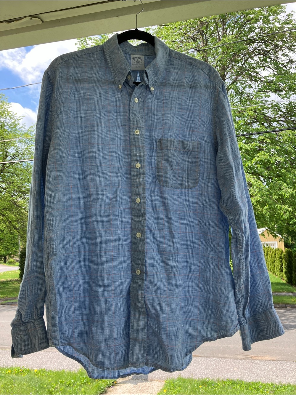 Brooks Brothers Linen Button Down Shirt Slim fit L
